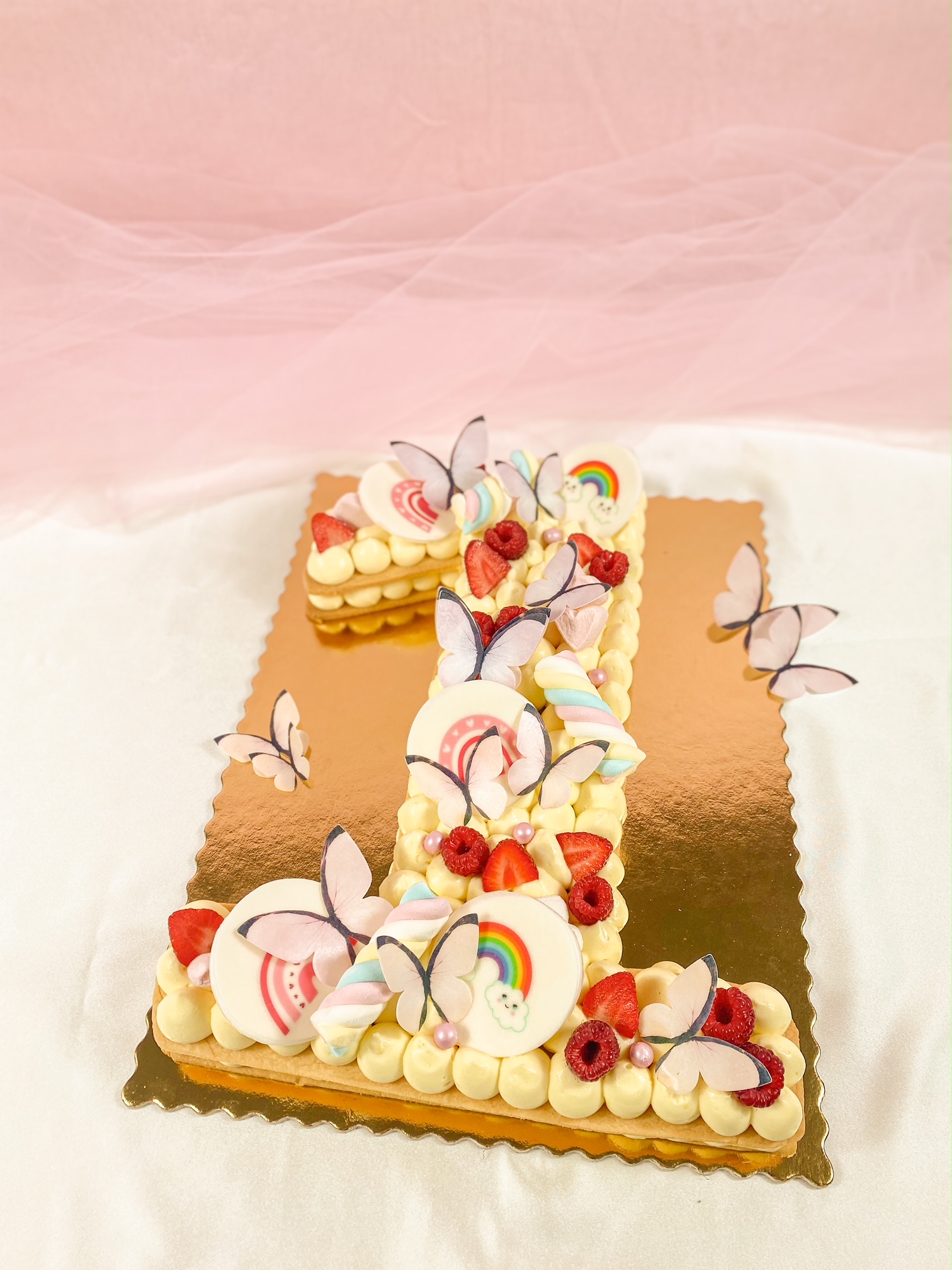 Cream Tart compleanno a Forma di 1