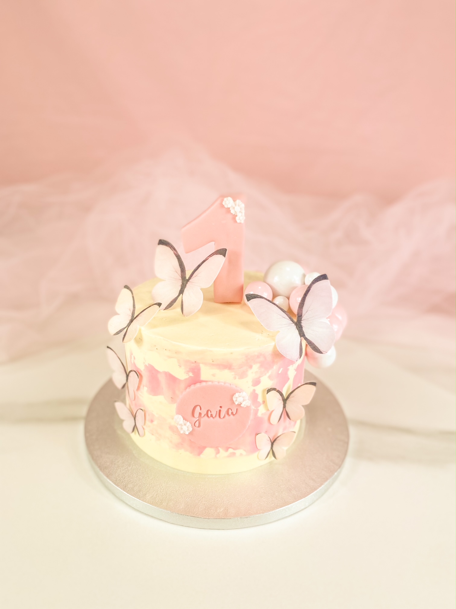Torta Cake Design Farfalle 1 anno bimba