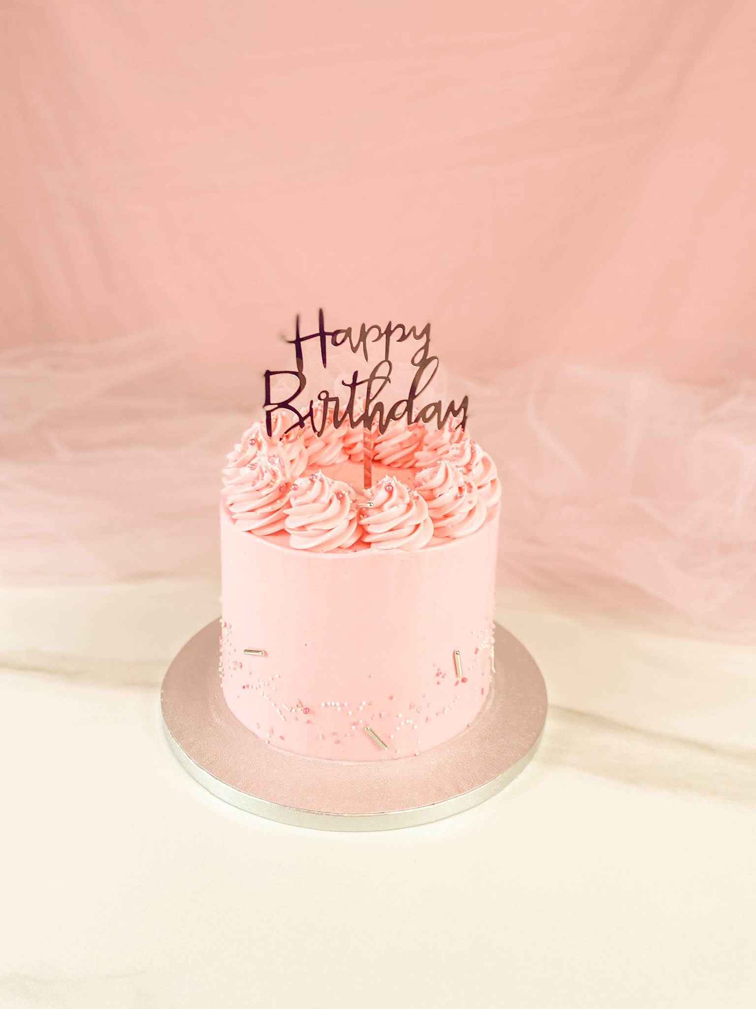 Torta Cake Design Rosa Happy Birthday