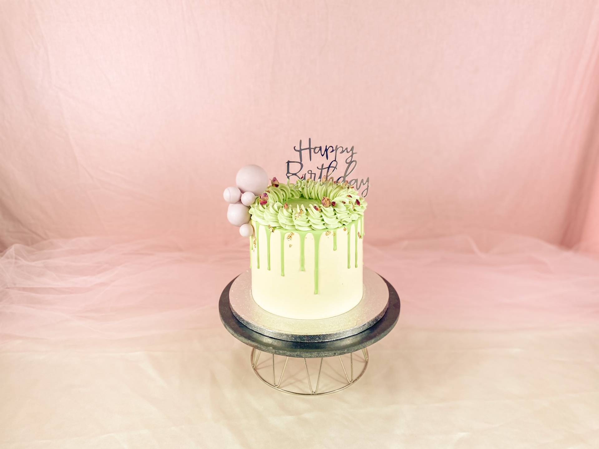 Cake Design Drip Verde Menta